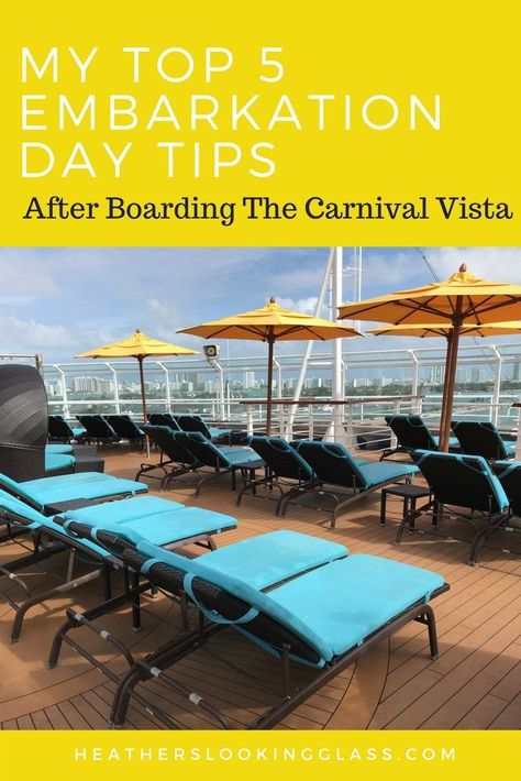 There are so many things to do after you board the Carnival Vista, but I have condensed it down into my top five tips. They involve eating, swimming, and relaxing! Embarkation Day, Royal Cruise, Carnival Vista, Western Caribbean, Vacation Goals, Cruise Destinations, Norwegian Cruise, Best Cruise, The Carnival