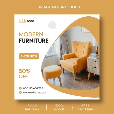 Furniture instagram social media post te... | Free Psd #Freepik #freepsd #banner Minimalist Home Furniture, Mises En Page Design Graphique, Modular Office Furniture, Minimal Furniture, Desain Editorial, Furniture Ads, Real Estates Design, Social Media Post Template, Social Media Post Design