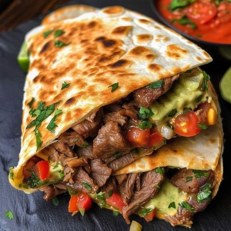 Ina Garten | Loaded Steak Quesadillas 😋😋 Philly Cheese Steak Quesadilla, Cheese Steak Quesadilla, Philly Cheesesteak Quesadilla, Cheesesteak Quesadilla, Hibachi Recipe, Steak Quesadilla Recipes, Fried Sweet Potatoes, Steak Quesadillas, Steak Quesadilla