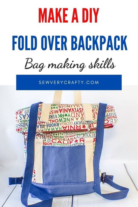 This fold top backpack is an easy backpack project for a confident beginner or intermediate sewist.  It is a fun and functional sewing project that can be made in an afternoon.  There is a top and side zipper for easy access.  There are also adjustable straps for easy carrying so give this backpack a try. Backpack Project, Teaching Patterns, Diy Handmade Bags, Fun Fabrics, Backpack Pattern, Top Backpacks, Sewing Skills, Easy Sewing Projects, Diy Sewing Projects