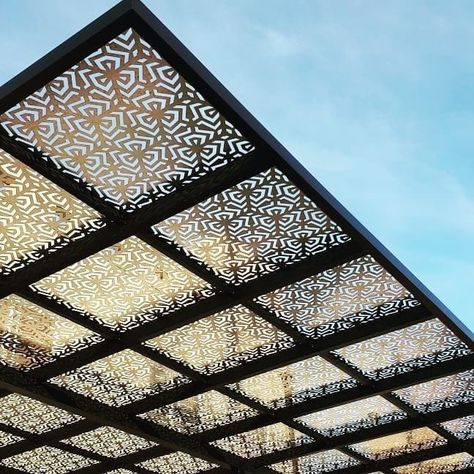 Rooftop Restaurant Design, Shade Landscaping, Rooftop Patio Design, Modern Gazebo, Moroccan Modern, Jaali Design, Steel Gate Design, Balcony Grill Design, Terrace Garden Design