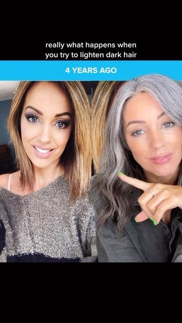 Mɪʀᴀɴᴅᴀ Pᴀʀᴋᴇʀ on Instagram: "FAQ answered: “Why not just color your hair gray instead of growing it out slowly?” You can’t just color dark hair gray. It’s a process that can very damaging actually. Instead I chose to grow mine out over time, adding lowlights to blend my demarcation line. It took 2 full years but it was worth it to have the healthy hair I have now! #grayhairgrowout #growingoutgray #grayhairgrownout #silversisters #grombre #grayhairdontcare #saltandpepperhair #naturalgrayhair Lowlights For Greying Hair, Growing Out Gray Hair Blending, Grey Hair Lowlights, Lightening Dark Hair, Salt And Pepper Hair, Silver Sisters, Gray Hair Growing Out, Hair Gray, Natural Gray Hair