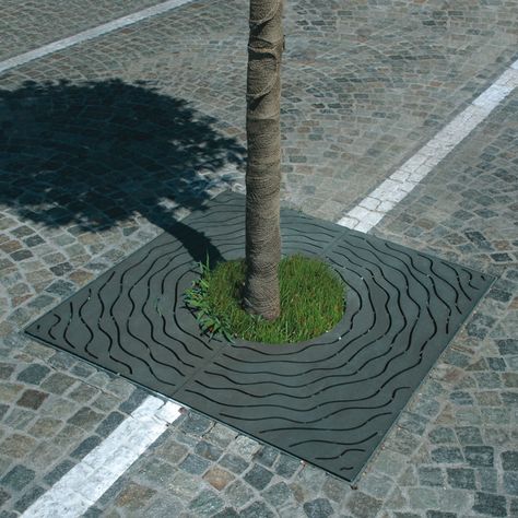 Perla Tree Grate by Urban Effects. NZ Tree Grate, Plaza Design, Landscape Design Drawings, Paving Design, Park Street, Commercial Landscaping, Street Trees, Landscape Elements, Street Furniture