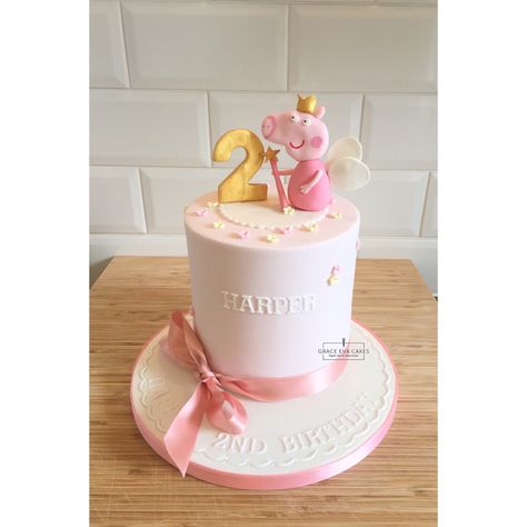 Pink 2nd Birthday, Peppa Pig Birthday Cake, 2nd Birthday Cake, Pig Birthday Cakes, 2 Birthday Cake, Peppa Pig Birthday, Celebration Cakes, Peppa Pig, Beautiful Cakes