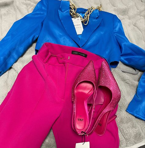 Blue And Pink Outfit Ideas, Pink And Blue Aesthetic Outfit, Pink And Blue Outfits For Women, Blue Pink Outfit, Pink Blue Outfit, Blue And Pink Outfit, Pink And Blue Outfit, Sky Blue Outfit, Royal Blue Outfits