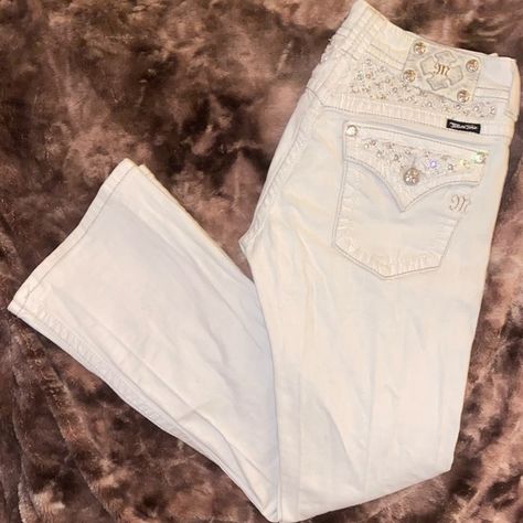 White Miss Me jeans size 31x32 $45 obo White Miss Me Jeans, Rock Revival Jeans, Miss Me Jeans, Rock Revival, Miss Me, Rock Revival Jean, Khaki Pants, Let Me Know, Jeans Size