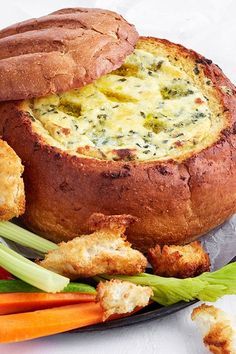 Cobb Loaf, Cob Loaf Dip, Cob Loaf, Delicious Dips, Pies Maker, Cheesy Garlic Bread, Bread Bowl, Loaf Recipes, Yummy Dips