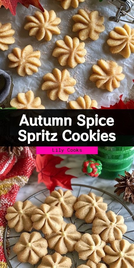 Autumn Spice Spritz Cookies Recipe: Cozy Fall Flavors Savor the taste of fall with these delightful Autumn Spice Spritz Cookies. Infused with warm spices like cinnamon, nutmeg, and cloves, this easy-to-make cookie recipe captures the essence of the season, making it a perfect treat for autumn gatherings and cozy days at home. ..... Cinnamon Spritz Cookies, Mirro Spritz Cookie Recipe, Flavored Spritz Cookies, Cookies Autumn, Cloves Recipes, Chocolate Spritz Cookies, Butter Spritz Cookies, Cookie Press Recipes, Spice Cookie Recipes