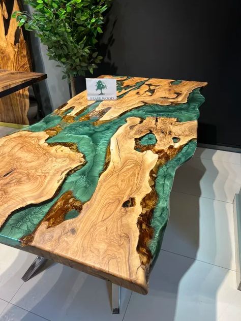 Brave Wood - Tables and Chairs | Wescover Burled Wood Coffee Table, Epoxy Wood Table, Wood Resin Table, Kitchen Custom, Table Epoxy, Wood Epoxy, Epoxy Table, Soft Edges, Kitchen Dining Tables