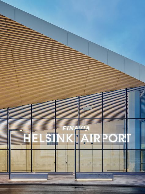 Helsinki Airport, Futuristic Cars Design, Airport Design, Airports Terminal, Bus Terminal, New Building, Exterior Cladding, Futuristic Cars, Main Entrance