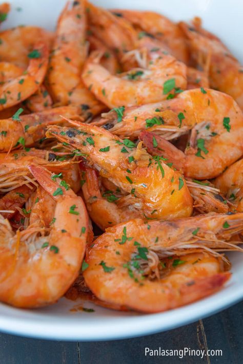 Butter Shrimp Recipes Garlic Filipino, Buttered Shrimp Recipe Garlic Filipino, Shrimp Recipes Filipino Style, Filipino Egg Recipes, Garlic Butter Prawns Recipes, Filipino Seafood Recipes, Filipino Fish Recipes, Garlic Butter Shrimp Recipes, Butter Shrimp Recipes