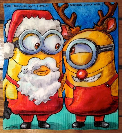 Merry Christmas Drawing, Minions Pictures, Minions Christmas, Minion Drawing, Santa Claus Drawing, Images Pop Art, Xmas Drawing, Minion Christmas, Christmas Window Painting