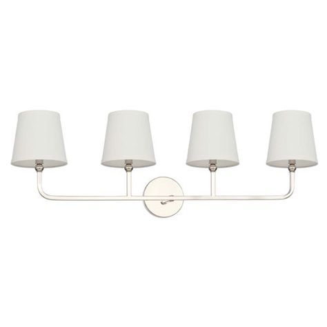 Dawson Polished Nickel Four-Light Vanity Vanity Lights Bathroom, Capital Lighting Fixture, Capital Lighting, Light Vanity, Bath Vanity Lighting, Bathroom Light Fixtures, Bath Light, Bath Bar, Lighting Store