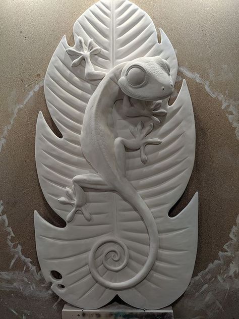 Ceramic Clay Sculpture, 3d Clay Art, Gecko Wall Art, 3d Wall Art Sculpture, Stone Wall Art, Plaster Crafts, Sculpture Art Clay, Cement Art, Diy Abstract Canvas Art