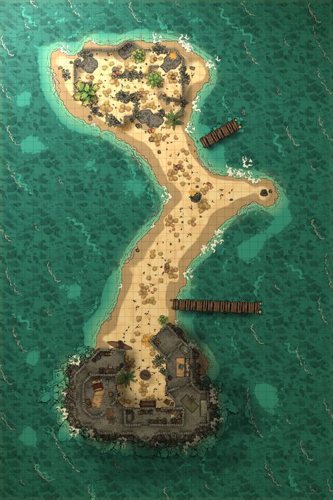 Dnd Sea Battle Map, Pirate Island Map, Dnd Island Map, Fantasy Islands, Fantasy City Map, Village Map, Dnd World Map, Map Making, Fantasy World Map