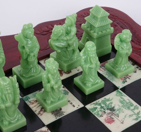 Vintage Chinese Chess Set | Kodner Auctions Japanese Chess Set, Chinese Chess Set, Chinese Games, Dania Beach Florida, Paintings Wall Decor, Chinese Chess, Chess Boards, Vintage Chess Set, Marble Chess Set