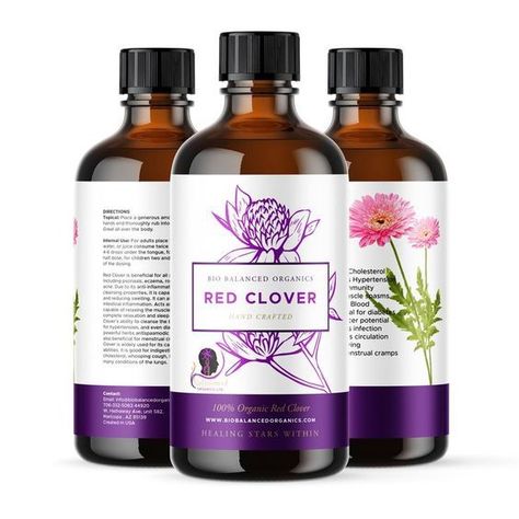 Clover Oil, Oil Label Design, Supplement Label Design, Packaging Design Beauty, Oil Label, Cbd Dog Treats, Salve Recipes, Cbd Oil Benefits, Red Clover