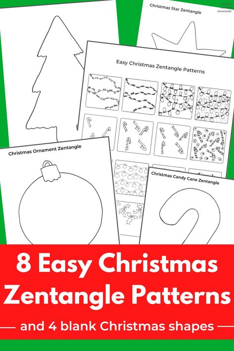 Blank Zentangle Templates, Zentangle Christmas Ornaments, Christmas Tree Zentangle Patterns, Zentangle Christmas Patterns, Zentangle Christmas Tree, Christmas Zentangle Patterns, Zentangle Trees, Zentangle Templates, Christmas Zentangle