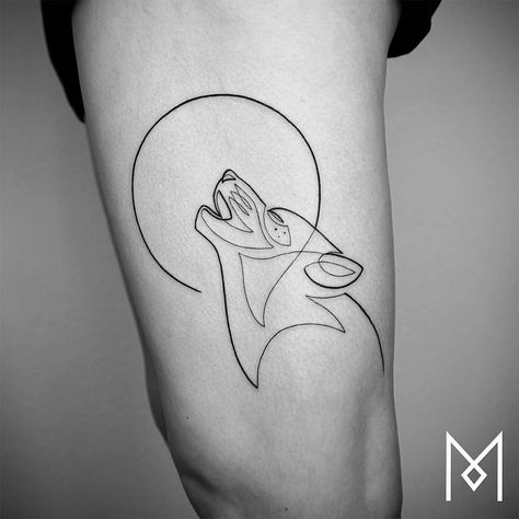 Continuous Line Tattoo, Mo Ganji, Tatuagem Masculina Pequena, One Line Tattoo, Tattoo Line, Single Line Tattoo, Best Tattoos For Women, Wolf Tattoo Design, Tattoos Geometric