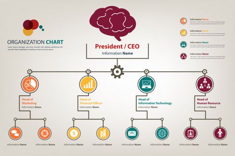 Modern organization chart in vector styl... | Premium Vector #Freepik #vector #technology #icon #chart #marketing Work Flow Chart, Binder Organization School, Small Closet Organization Diy, Organisation Chart, Organizational Chart Design, Flow Chart Design, Industrial Theme, Company Structure, Modern Organization