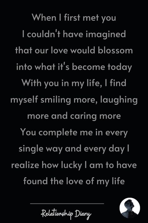 #relationshipquotes #lovequotes #relationshipquotesforhim #couplegoals #lovelife #relationshipstatus #relationshiptexts The Day When I Met You, Every Day With You Quotes Love, When I First Met You Paragraph, I’m So Happy To Have You In My Life, First Met Anniversary Quotes, Today Special Day In My Life, Found The Love Of My Life Quotes, Our First Meet Quotes, First Day Meeting Anniversary Quotes