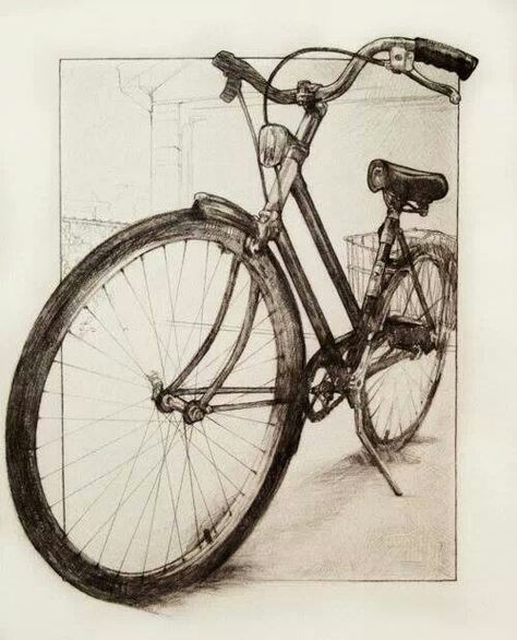 This bicycle drawing has some beautiful foreshortening. Audrey Benjaminsen, Bicycle Drawing, Bike Drawing, Bike Illustration, Ap Studio Art, Object Drawing, Bicycle Art, Cycling Art, Bike Art