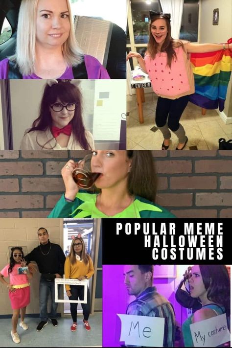 Halloween Ideas Costumes Meme, Popular Meme Costume, Meme Day Spirit Week Outfits Last Minute, Dress As A Meme Day, Memes Costumes Ideas, Meme Dress Day Ideas, Dress Like A Meme Costume, Ironic Costume Ideas, Costumes Out Of Your Closet