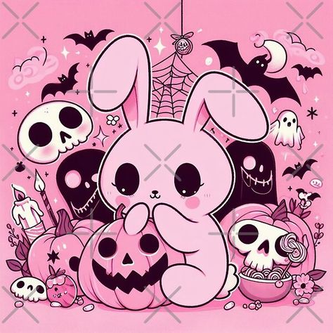 Kawaii goth bunny, pastel goth, spooky cute Halloween by Spooky Witch Dream | Redbubble Cute Creepy Aesthetic, Goth Easter, Creepy Bunny, Goth Bunny, Gothic Kawaii, Pastel Goth Aesthetic, Goth Stuff, Spooky Witch, Kawaii Goth