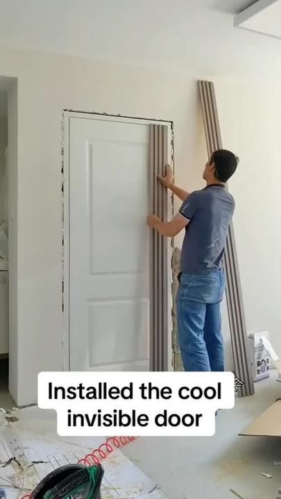 bluetapeconstruction on TikTok Gömda Rum, Dold Dörr, Invisible Doors, Home Decor Crate, Hidden Door, Diy Home Improvement, Home Room Design, Dream Home Design, The Cool