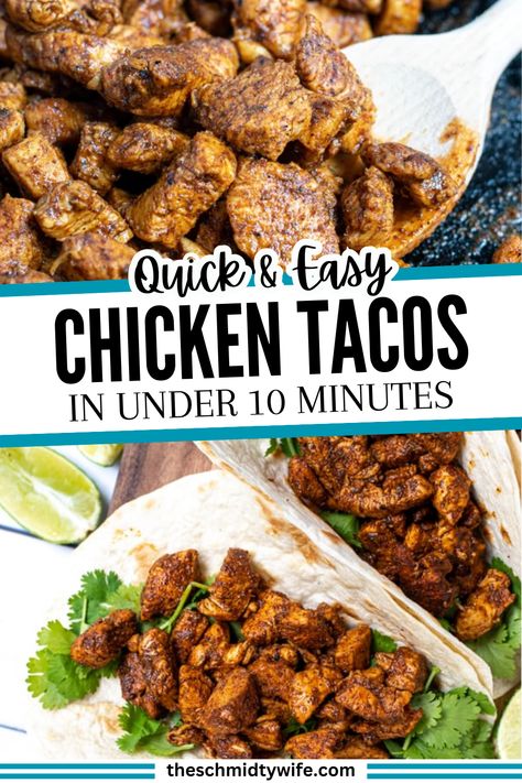 Easy Chicken Tacos make weeknight dinners stress-free and delicious! With just two ingredients—chicken breast and taco seasoning—you can whip up a flavorful taco filling in under 10 minutes. Perfect for Taco Tuesday or a quick family meal, this recipe is simple, satisfying, and endlessly versatile. Top them with your favorite garnishes, and dinner is served! Click to get the full recipe and elevate your taco game today.