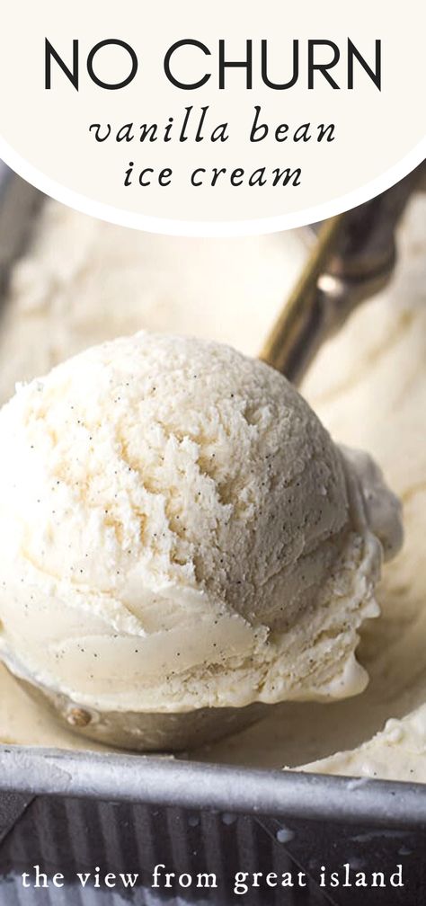 No Churn Vanilla Bean Ice Cream --- this recipe is a game changer for anybody who craves homemade ice cream but lacks the special equipment. #easy #recipe #icecream #vanilla #nochurn #frozen #vanillabean #dessert #glutenfree #summer #recipe #homemade #natural #fromscratch Vanilla Bean Ice Cream Recipe, Vanilla Bean Recipes, Bean Ice Cream, Homemade Vanilla Extract, Yogurt Ice Cream, Homemade Vanilla Ice Cream, Vanilla Beans, No Churn Ice Cream, Vanilla Bean Ice Cream