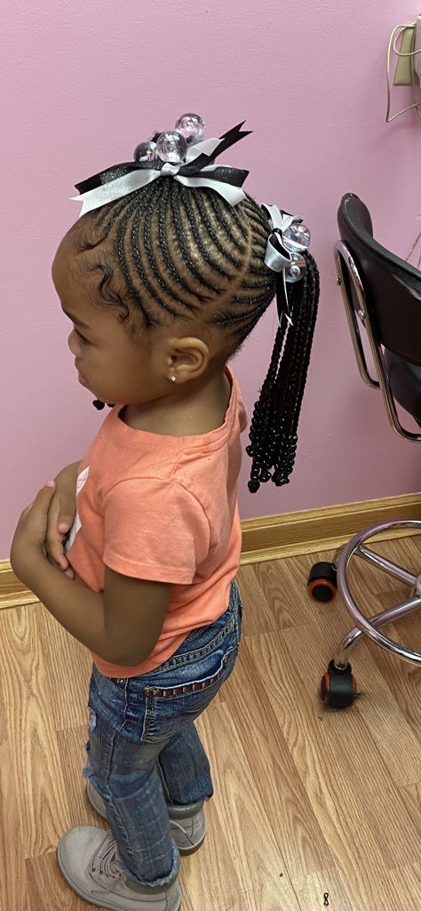 Two Braided Ponytails For Kids Black, Kids Braid Ponytail Styles, 2 Ponytail Braids Kids, Toddler Braided Ponytail With Beads, Cornrow Ponytail Hairstyles For Kids, 2 Braided Ponytails For Kids, Two Braided Ponytails For Kids, Toddler Braided Ponytail, Children Hair Styles Braids