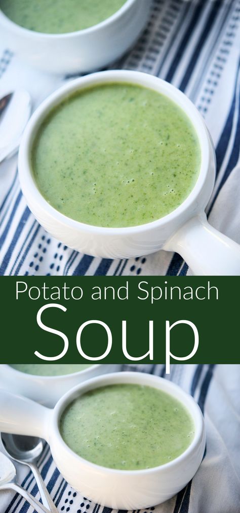 Potato And Spinach Soup, Cream Of Spinach Soup, Spinach Soup Healthy, Creamy Spinach Soup, Cream Based Soups, Spinach Soup Recipe, Pureed Soup, Spinach Soup, Diced Potatoes