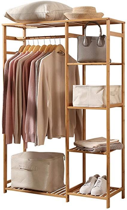 Cloth Hanger Stand, Clothes Hanging Rack, Shoe Rack For Small Spaces, Shoe Rack And Coat Hanger, Wooden Clothes Rack, Clothing Rack Bedroom, Standing Clothes Rack, Rack Closet, Bamboo Clothes