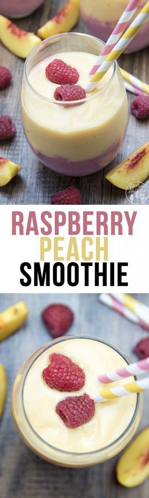 Raspberry Peach Smoothie, Smoothie Raspberry, Mousse Dolce, Peach Smoothie, Smoothie Fruit, Kitchen Top, Dessert Smoothie, Raspberry Smoothie, Tasty Breakfast