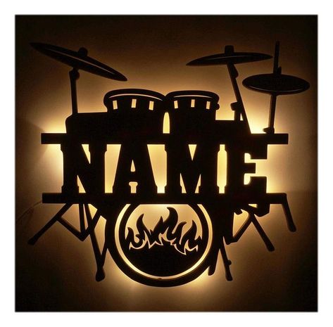 Hanging Guitars, Guitar Light, Gifts For Musicians, Light Wall Decor, Drums For Kids, Drum Room, Wall Hanging Lights, Personalised Wooden Gifts, Unique Night Lights