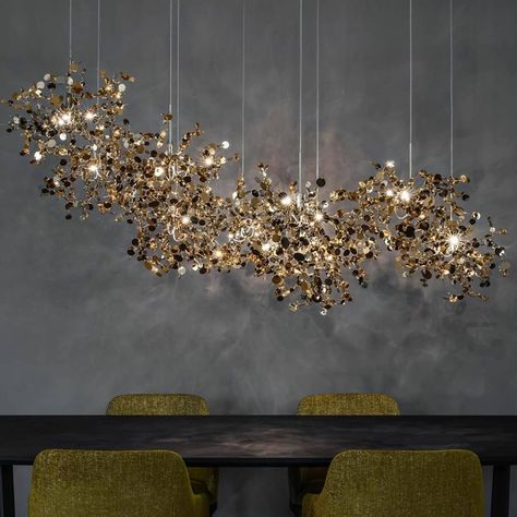 Hanging Lights Living Room, Dining Room Table Lamps, Lustre Industrial, Chandelier Decor, Industrial Chandelier, Indoor Lighting Fixtures, Nordic Lights, Nordic Modern, Kelly Wearstler