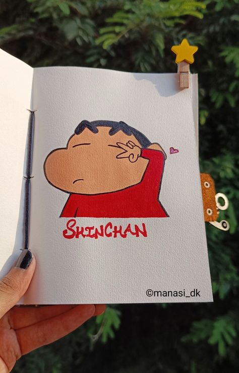 Acrylic painting of Shin Chan. Follow for such more colorful pins 📌. #shinchan #drawing #latest #acrylicpaint #kids #easy #painting #latest #printrest #art #artinspiration #design #kids #sketches #designideas #artwork #artist #artdrawing #pencilart #justdraw #drawoftheday #followformore Shin Chan Drawings, Anime Canvas Art Paint Easy, Sinchan Drawing Sketches, Shinchan Bookmarks, Shinchan Drawing Sketch, Diary Ideas Creative Draw, Shinchan Doodle Art, Drawing Of Shinchan, Shinchan Drawing Easy