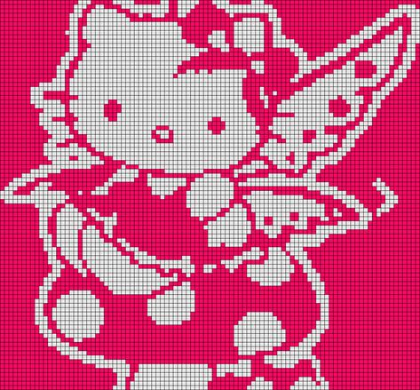 Hello Kitty Fairy, Crochet Hello Kitty, Crochet Book Cover, Hello Kitty Charm, Hello Kitty Blanket, Hello Kitty Crochet, Graph Crochet, Easy Patterns, Art Templates