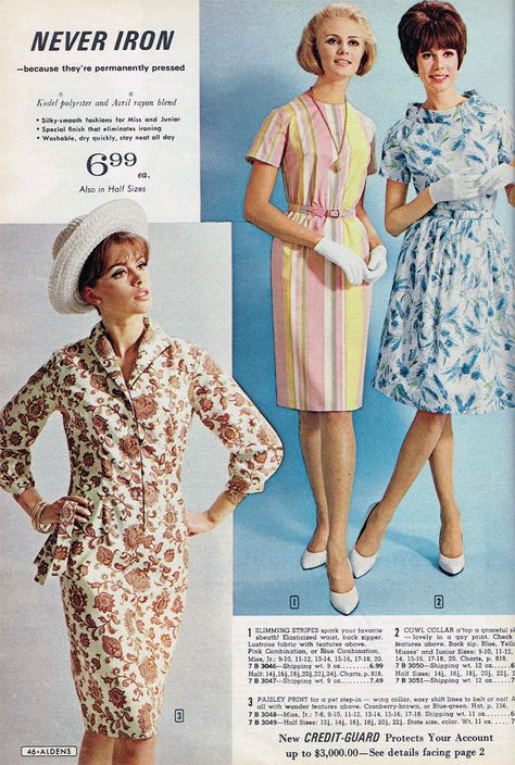 LILEKS (James) :: Misc :: 1966 Alden Catalog 1960 Fashion, 20th Century Fashion, Small Lady, 60s Fashion, Vintage Ads, Color Combinations, Kimono Top, Shirt Dress, Vintage Fashion