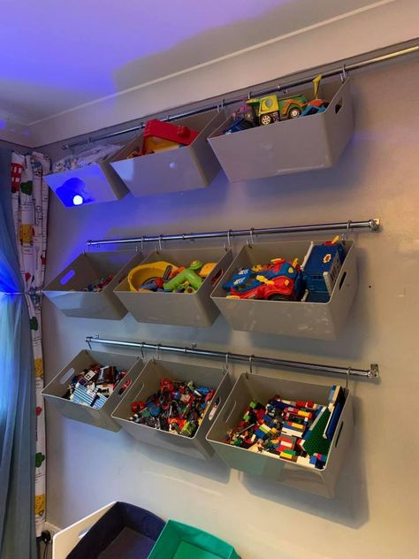 AS ANY mum knows, keeping your kids’ toys organised often feels like a losing battle. But one mum has delighted parents with her clever idea – of building a “toy wall” to keep her son’s Lego, toy trucks and other bits organised. Amy Godber showed off her genius hack on Facebook’s DIY on a Budget […] Wall Storage Playroom, Wall Storage For Toys, Wall Mounted Toy Storage, Wall Toy Storage Ideas, Toy Truck Organization, Toy Room Organization On A Budget, Kids Room Wall Storage, Diy Toy Bin, Toy Wall Storage