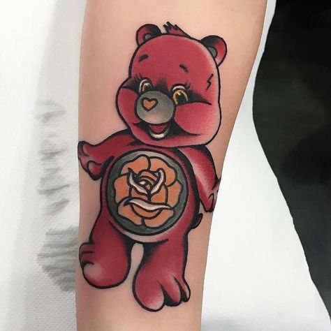 Rome Italy Tattoo, Care Bear Tattoo, Italy Tattoo, Care Bear Tattoos, Bear Tattoo, Sleeves Ideas, Wolf Tattoos, Wolf Tattoo, School Tattoo