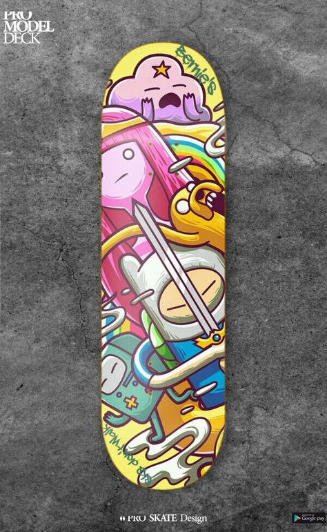 Skateboard Design Paint, Skateboard Ideas Design, Custom Skateboard Art, Cool Skateboards Designs, Anime Skateboard Design, Skate Board Painting Idea, Skateboard Graffiti Art, Skateboard Deck Painting, Adventure Time Skateboard