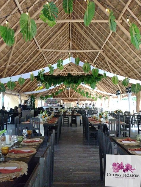 Outside Wedding, Wedding Boutique, Riviera Maya, Wedding Florist, Tulum, Guatemala, Hanging Decor, Cherry Blossom, Wedding Reception