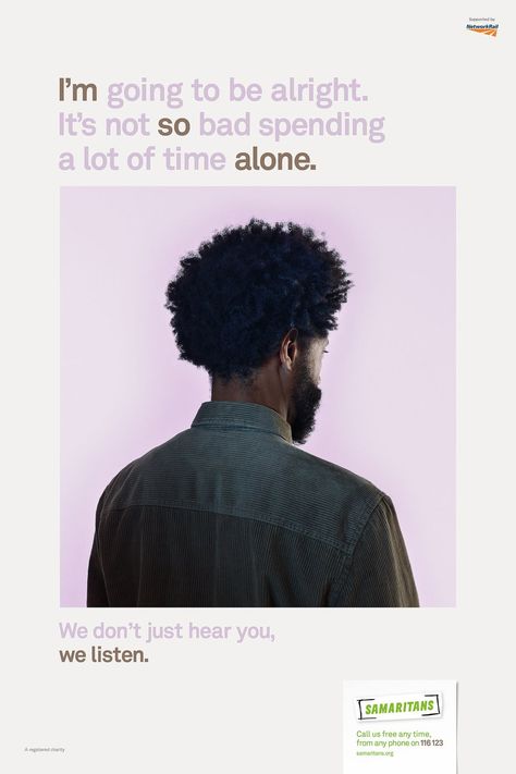 We Listen Nadav Kander, Health Ads, Mental Health Campaigns, Copy Ads, Campaign Photography, Mental Health Posters, Social Campaign, Display Boards, Ad Of The World