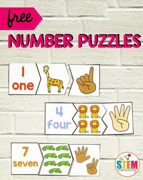 Zoo Number Puzzles - The Stem Laboratory Zoo Number Puzzles, Number Sense For Preschool, Number Correspondence Activities, Recognize Numbers 1-10, 1 To 1 Correspondence Activities, Number Puzzles 1-20, Number 1 Activities For Toddlers, One To One Correspondence Preschool, Zoo Preschool