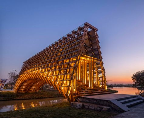 Timber Bridge, Wooden Skyscraper, Bridge Structure, Timber Architecture, Bamboo Structure, Japan Architecture, Timber Buildings, Wooden Structure, Wooden Bridge