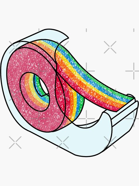 "Candy Tape" Sticker by Makieroon | Redbubble Candy Aesthetic Drawing, Sticker Drawing Ideas, Candy Doodles, Candy Drawings, Candy Pop Art, Drawing Stickers, Art Different, Candy Tattoo, Candy Drawing