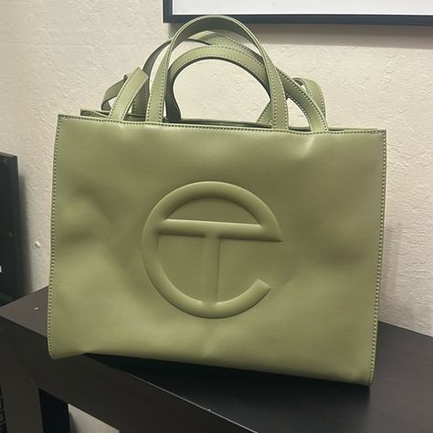 Medium Telfar Bag Drab Telfar Bags Medium, Medium Telfar Bag, Medium Telfar, Telfar Bags, Telfar Bag, Telfar Handbags, Medium Bags, Womens Tote Bags, Dust Bag