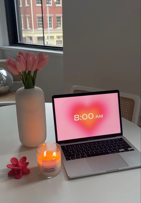 Flowers Room Aesthetic, Macbook Aesthetic, Pinterest Room, Aesthetic Laptop, Phone Wallpaper Boho, Pink Laptop, Tiktok Account, Pink Stuff, The Glow Up